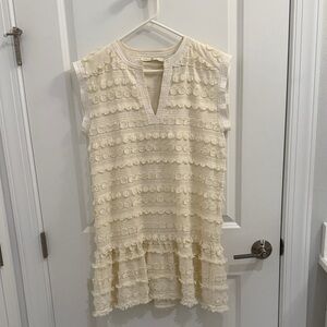 Marie Oliver Ivory Textured Sleeveless Mini Dress